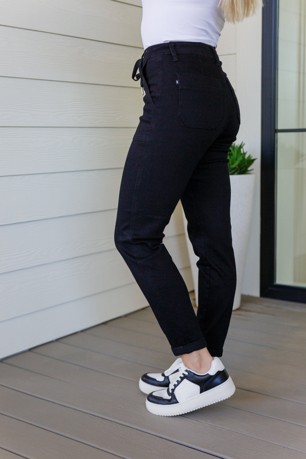 Carmen Double Cuff Joggers in Black