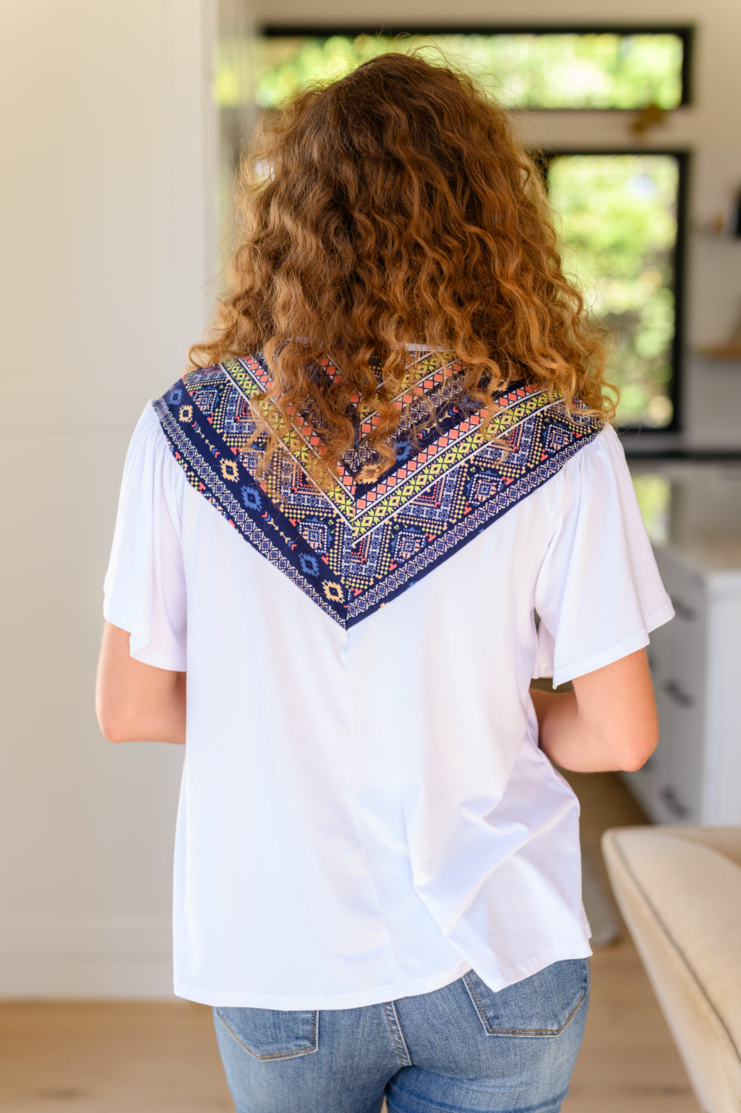 Casually Boho Keyhole Neckline Top