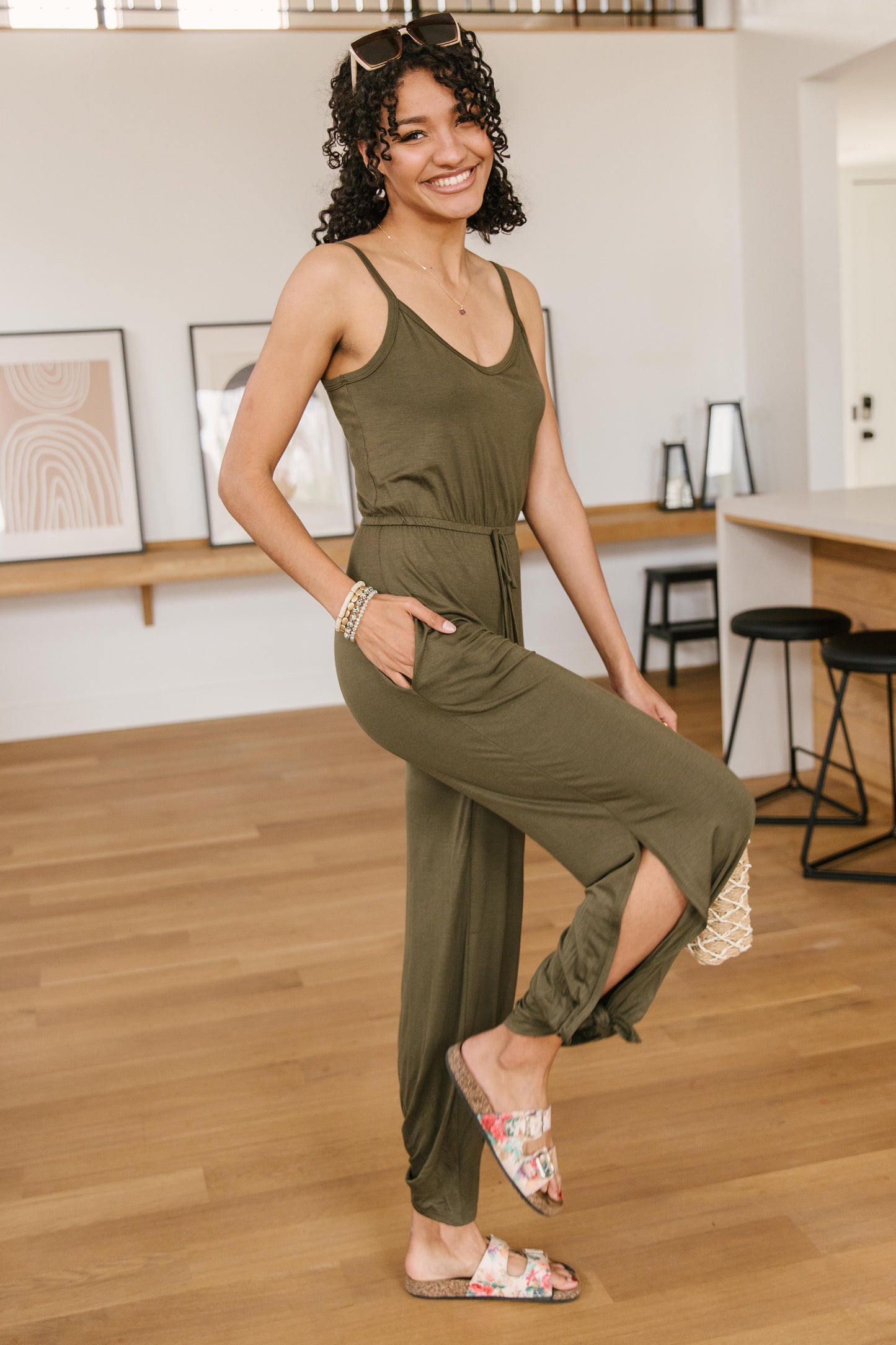 Cool Breeze Jumpsuit In Olive