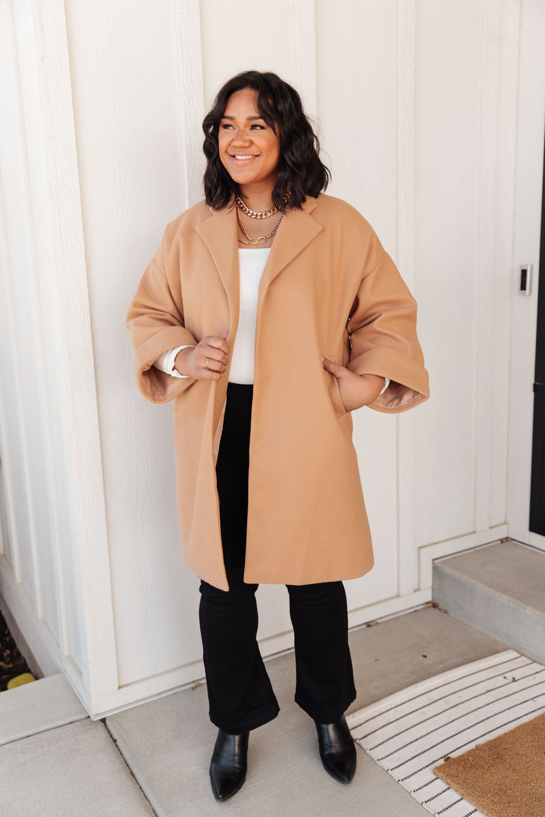 Deconstructed Oversized Trench Coat in Light Tan