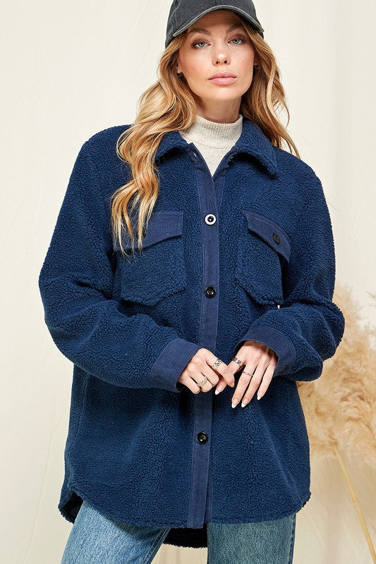 PREORDER: Estes Sherpa Jacket in Navy