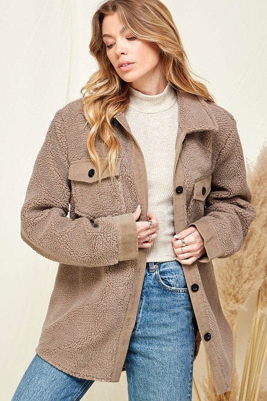 PREORDER: Estes Sherpa Jacket in Taupe