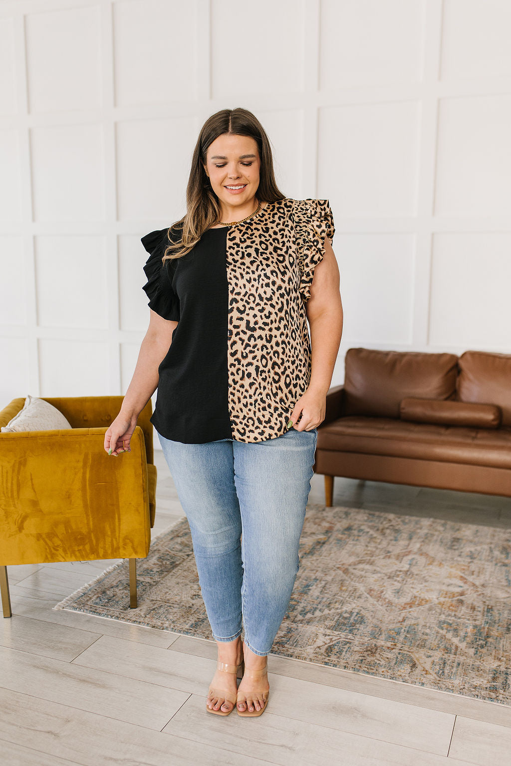 A Bit Wild Flutter Sleeve Top