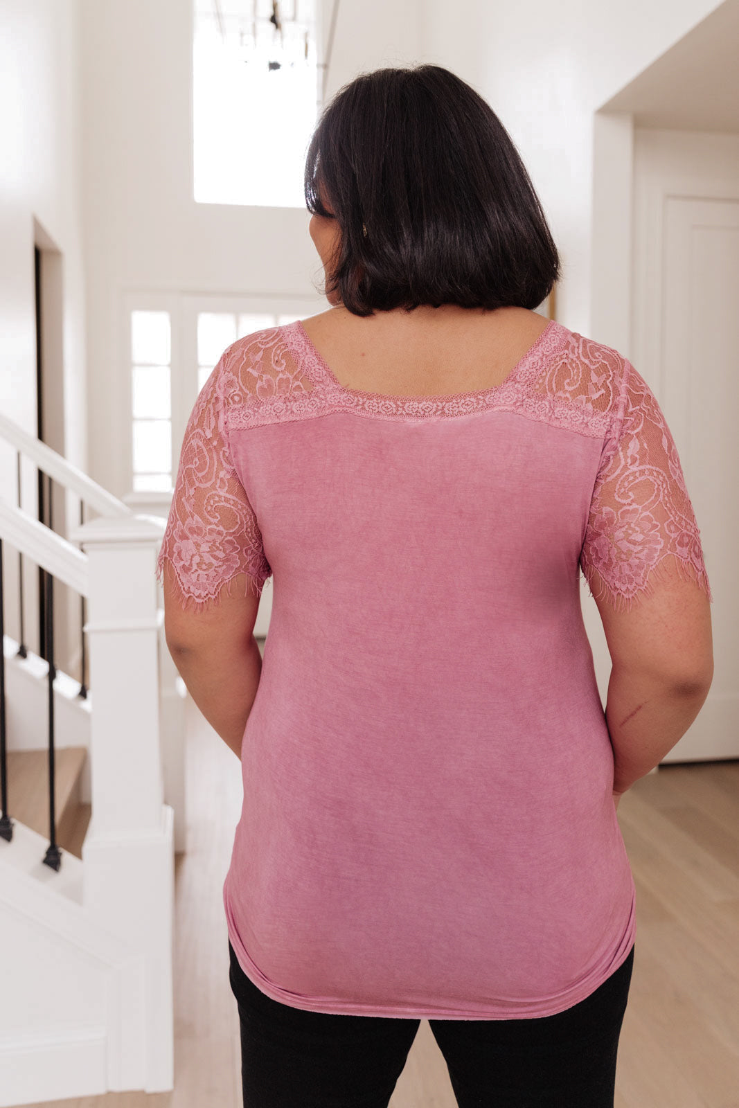 A Little Bit of Lace Top In Pink