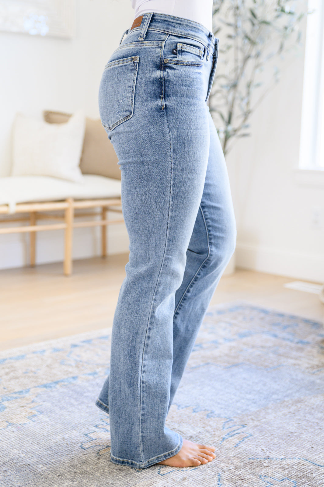 Alana Mid Rise Clean Bootcut Jeans