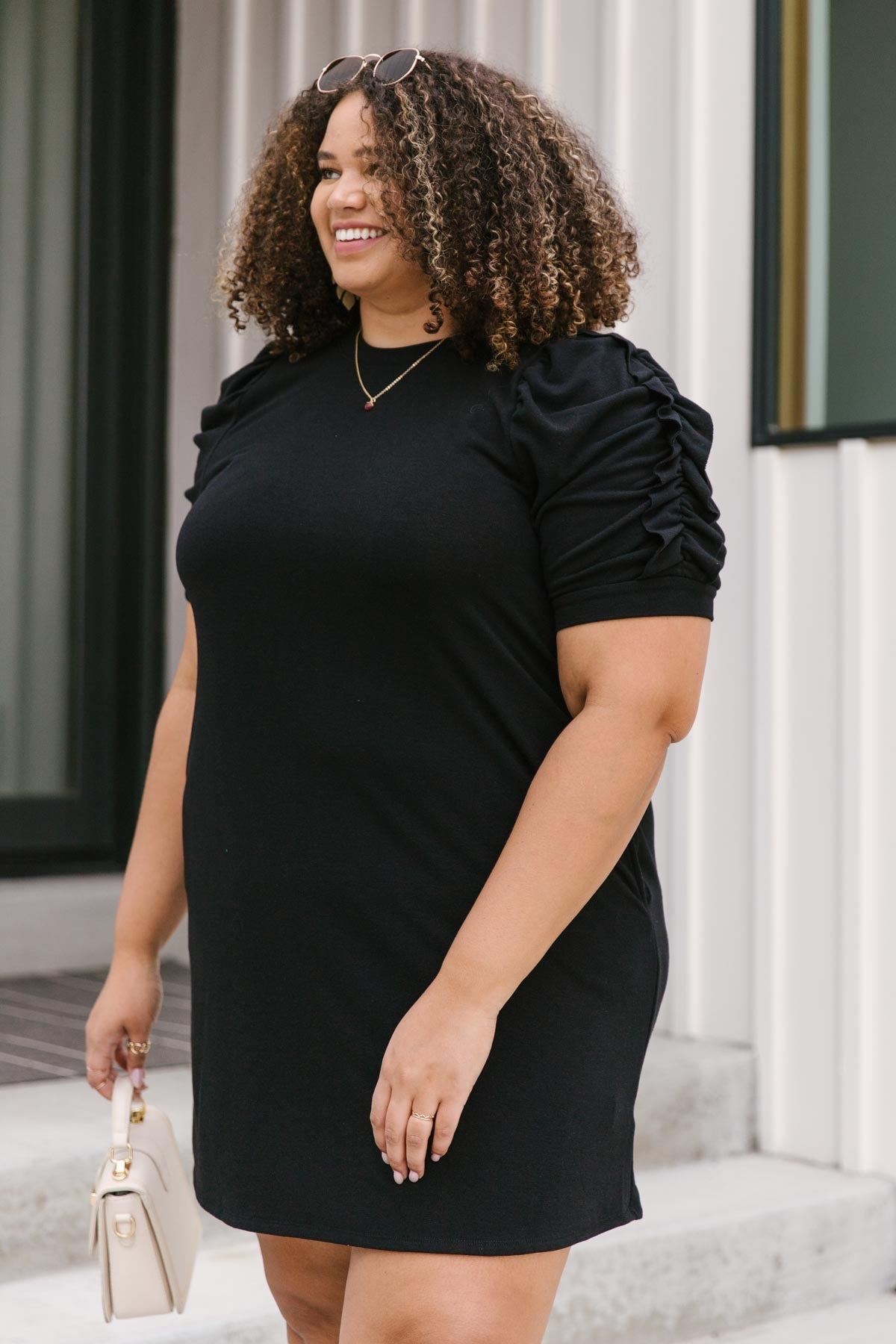 All in The Sleeve Dress in Black