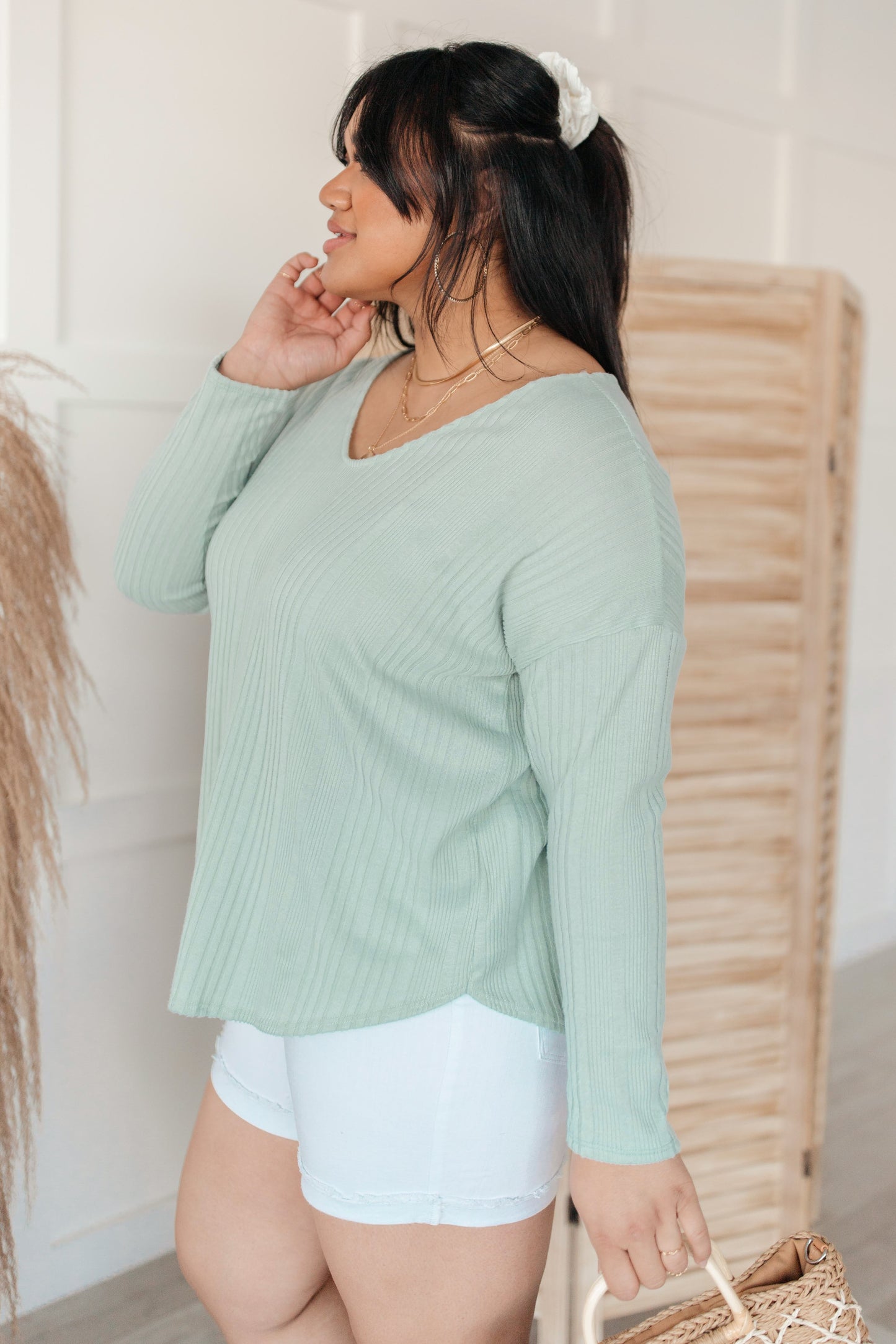 Amira Textured Top in Mint