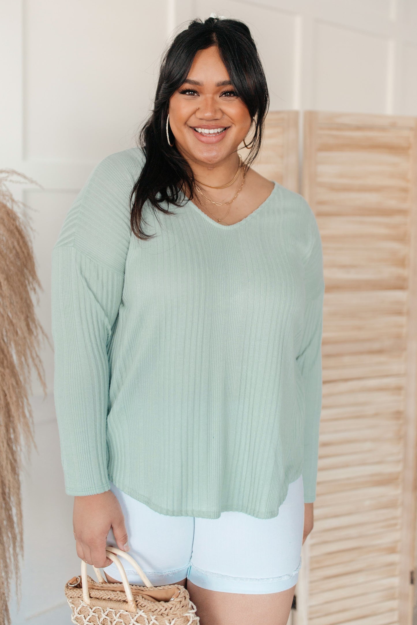 Amira Textured Top in Mint