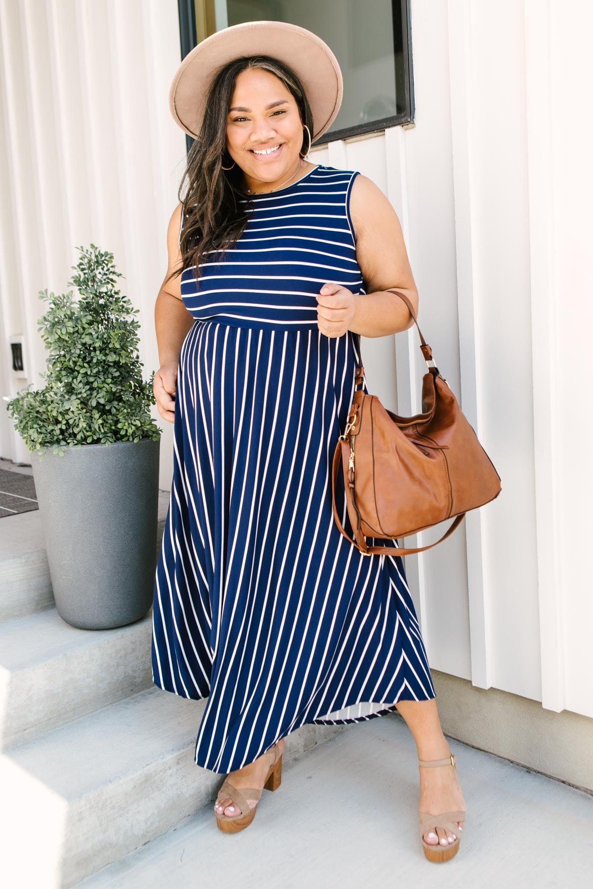 Beach Day Dress In Navy