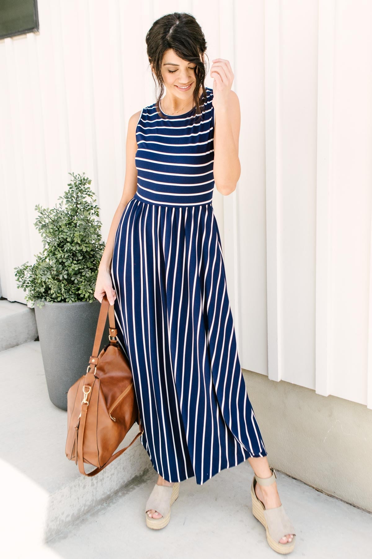 Beach Day Dress In Navy