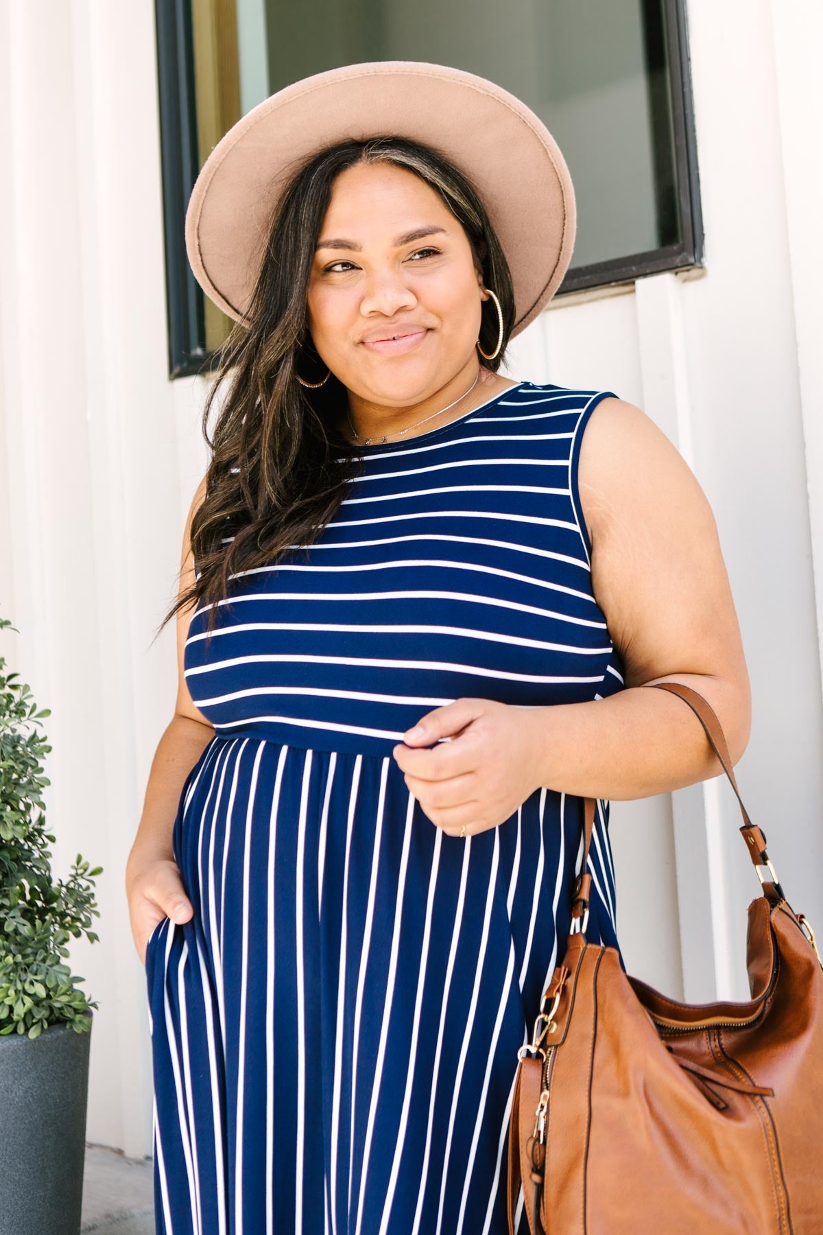 Beach Day Dress In Navy