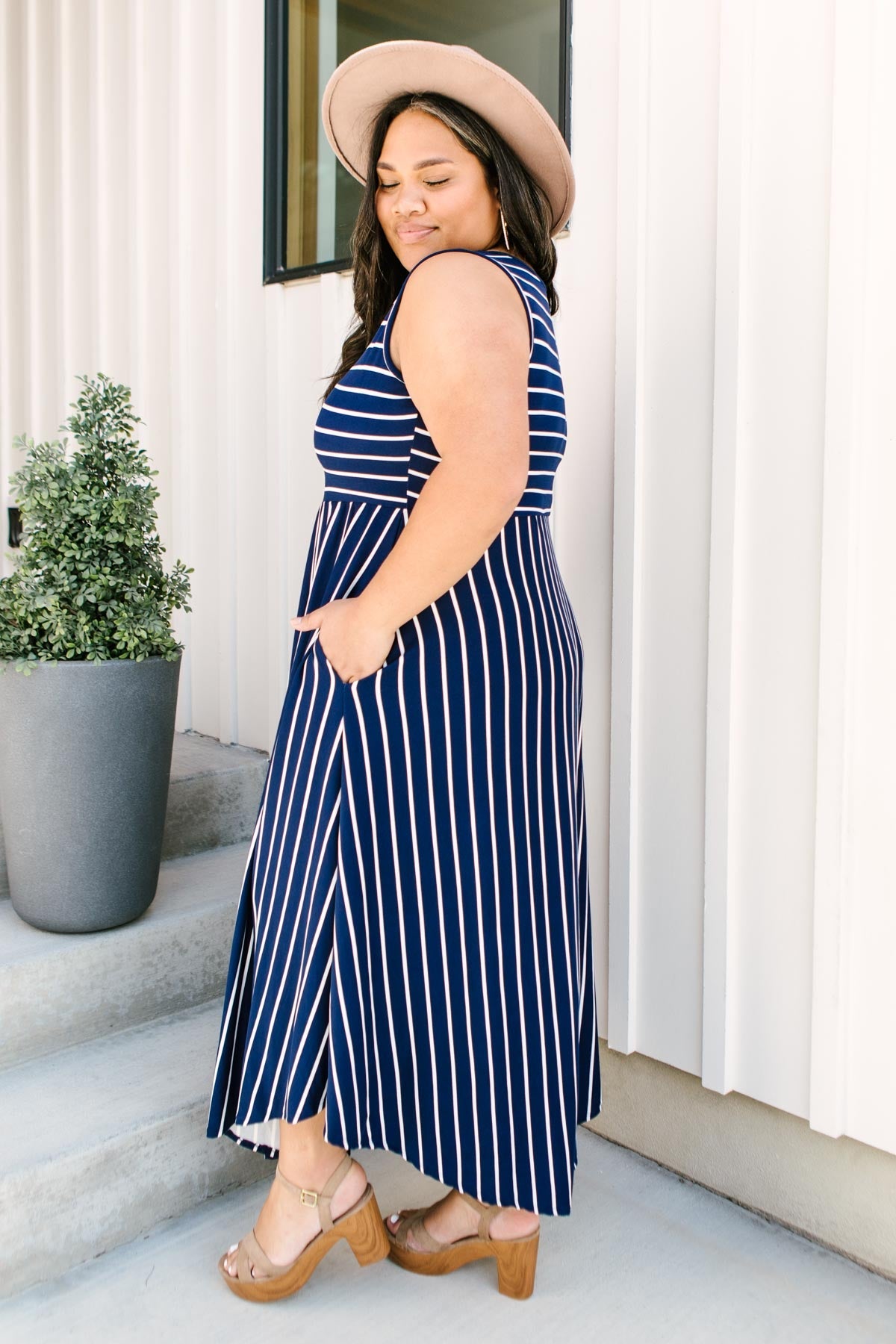 Beach Day Dress In Navy