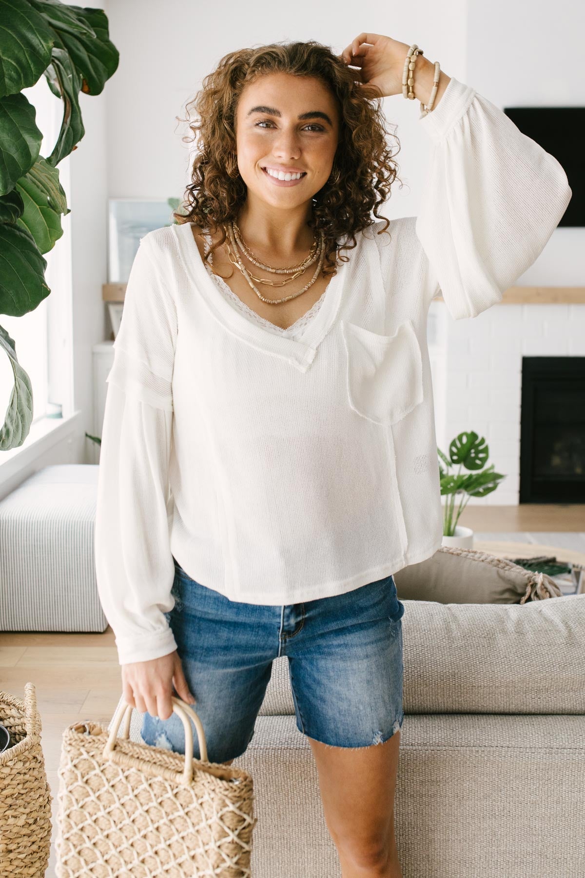 Bellissimo Draped V-neck Sweater