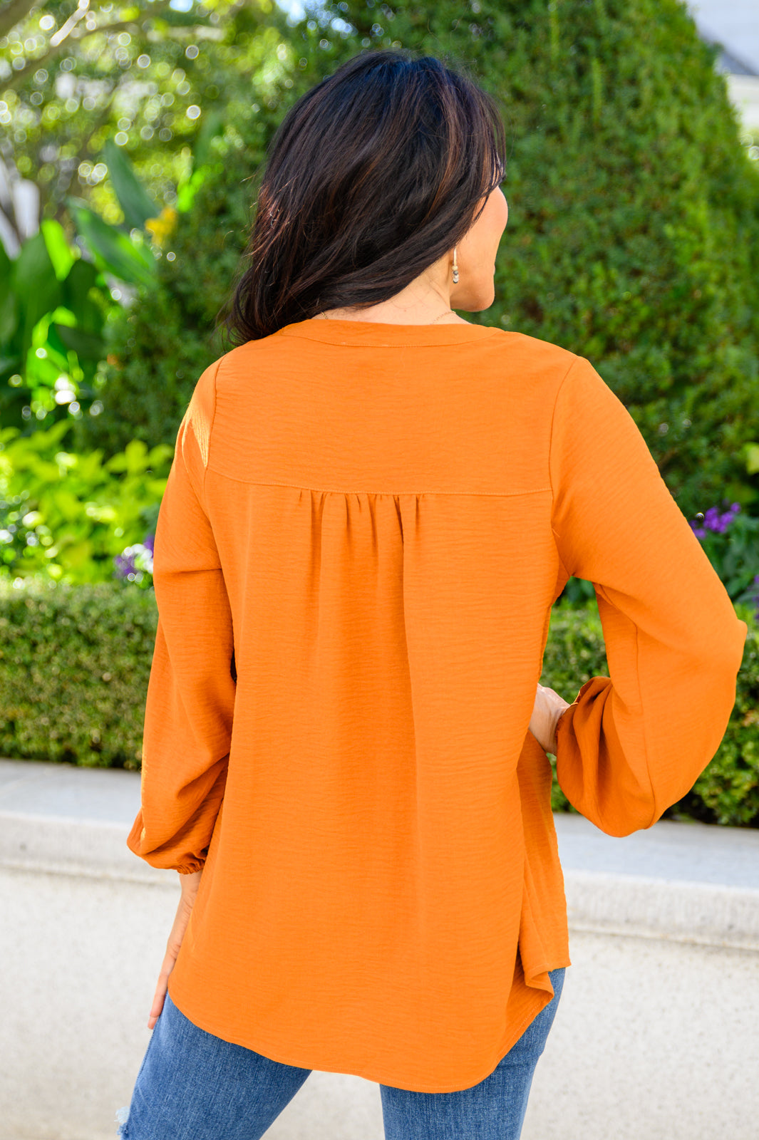 Bop To The Top Puff Sleeve Blouse In Caramel