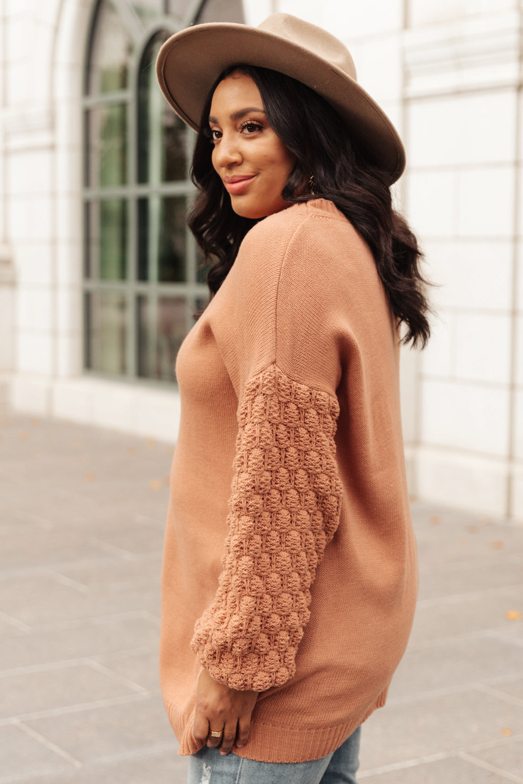 Bubbly B Sweater in Ginger