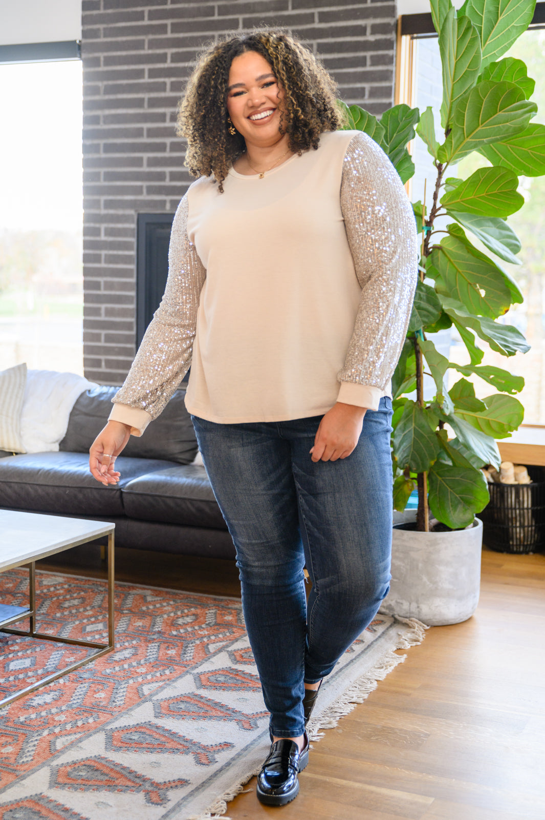 Center of Attention Blouse in Cream