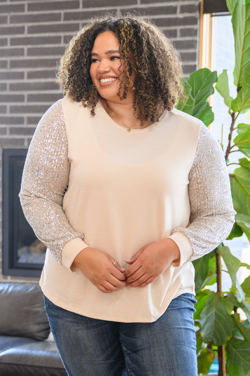 Center of Attention Blouse in Cream