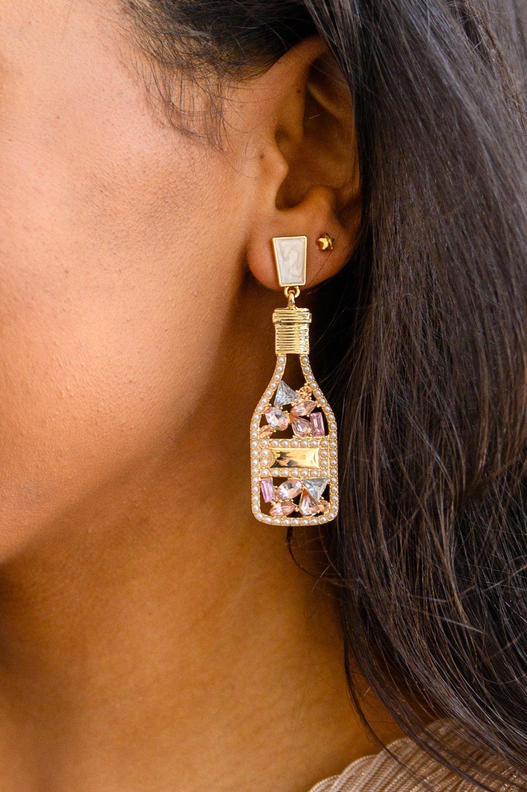 Champagne Kiss Earrings in Pink