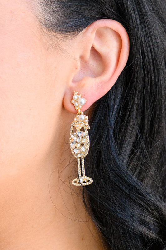 Cheers To Us Earrings In Gold