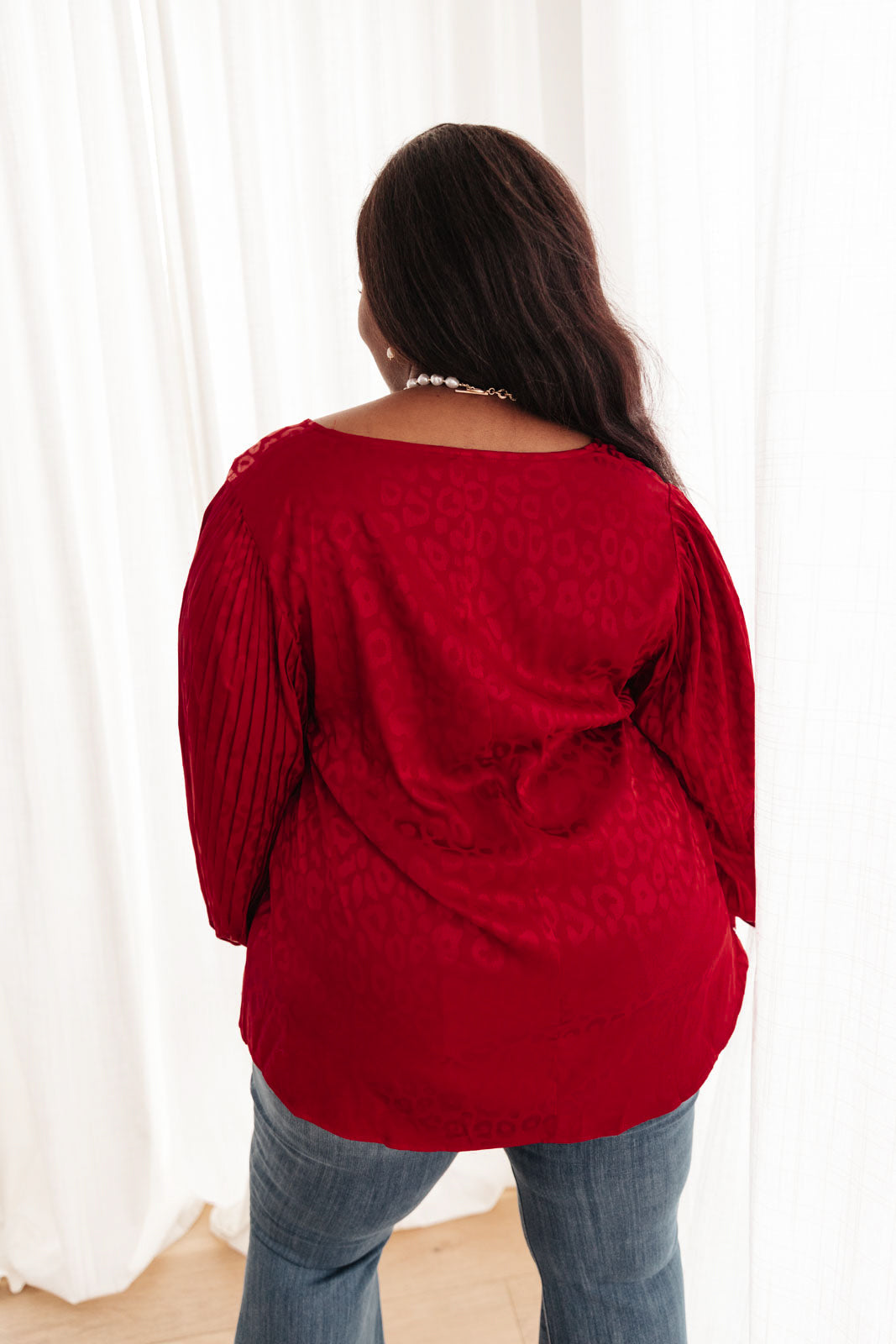 Cityscape Blouse In Burgundy