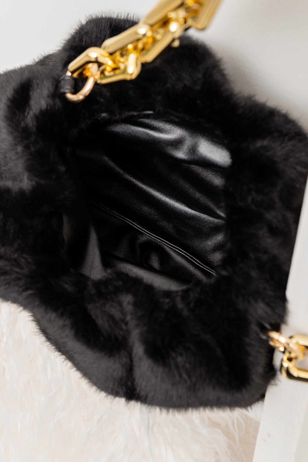 Classy And Carefree Faux Fur Bag In Black