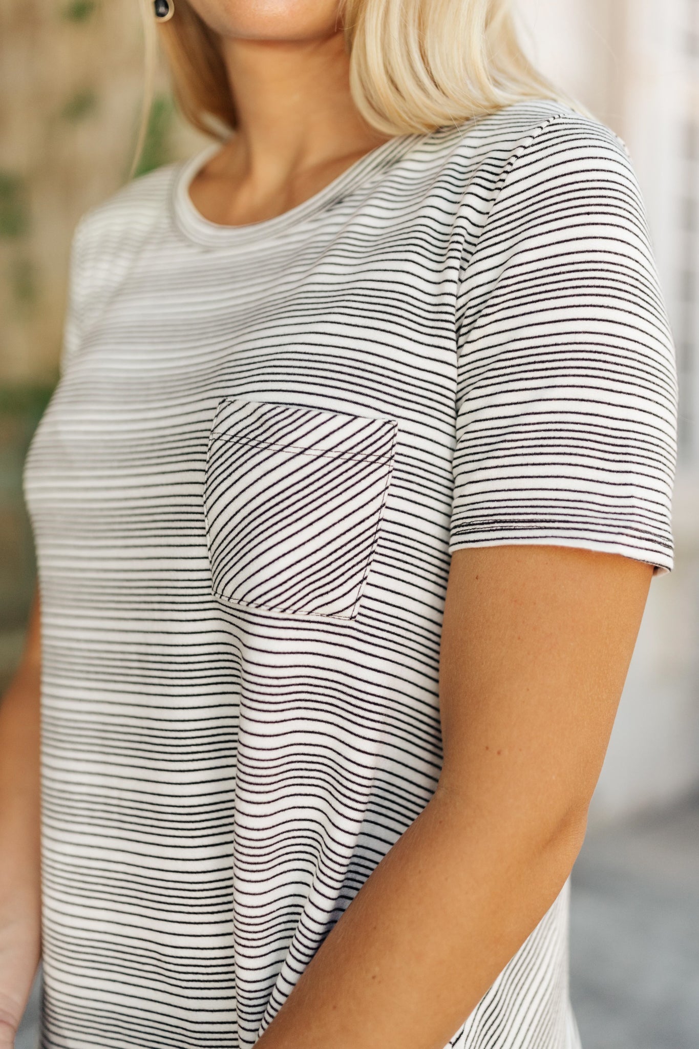 Cozy In Stripes Top in Gray