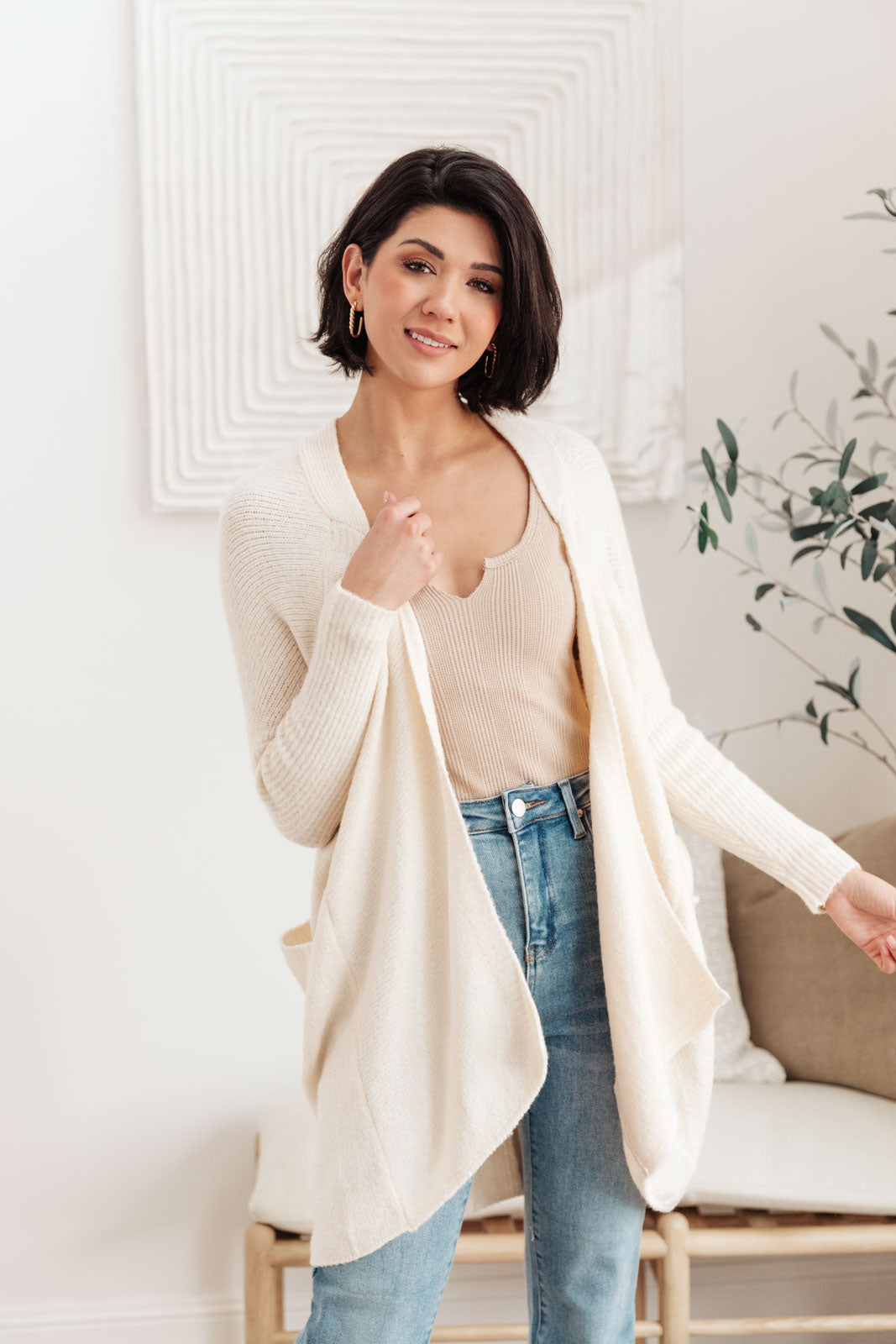 Cozy Nights Cardigan In Cream