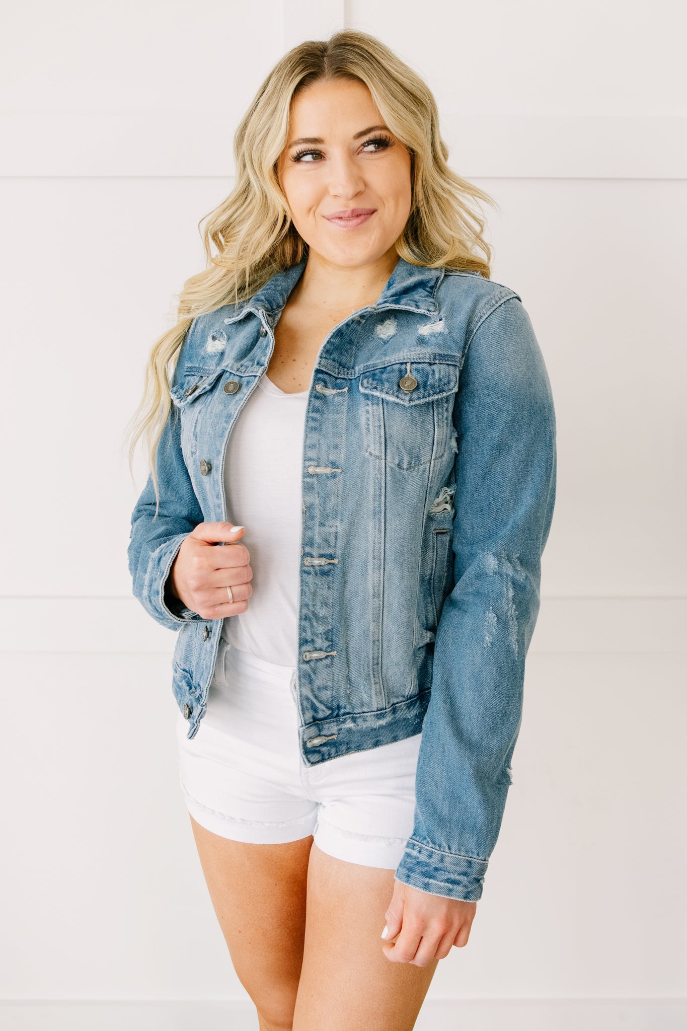 Distressed Vibes Denim Jacket