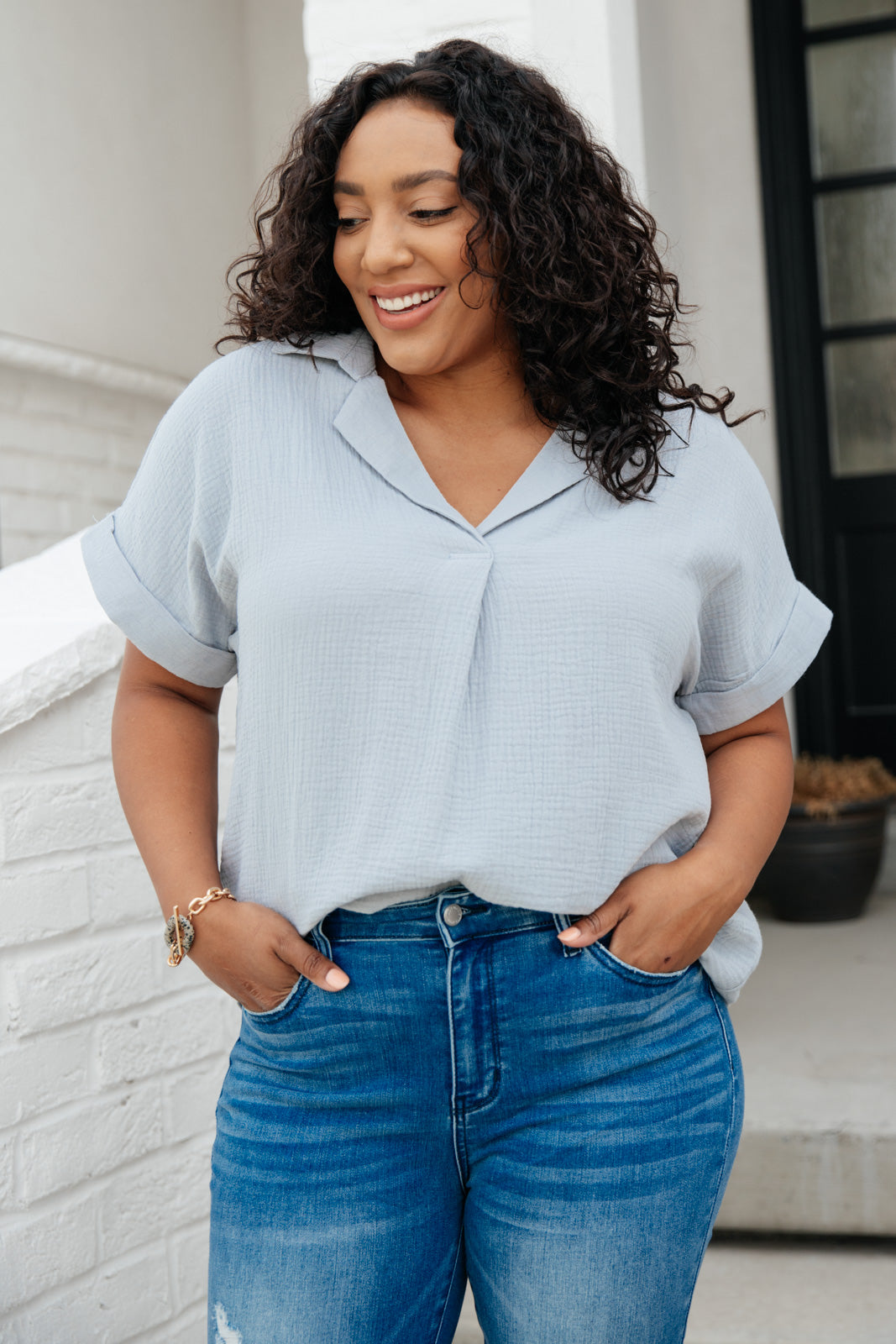 Everyday Dusty Blue Blouse