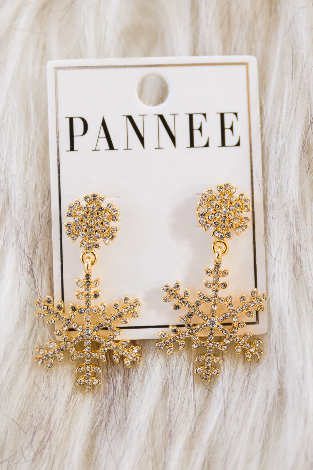 Falling Snowflake Earrings In Gold