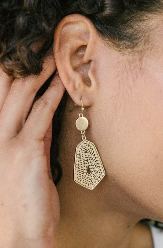 Geo Dangle Hook Earrings