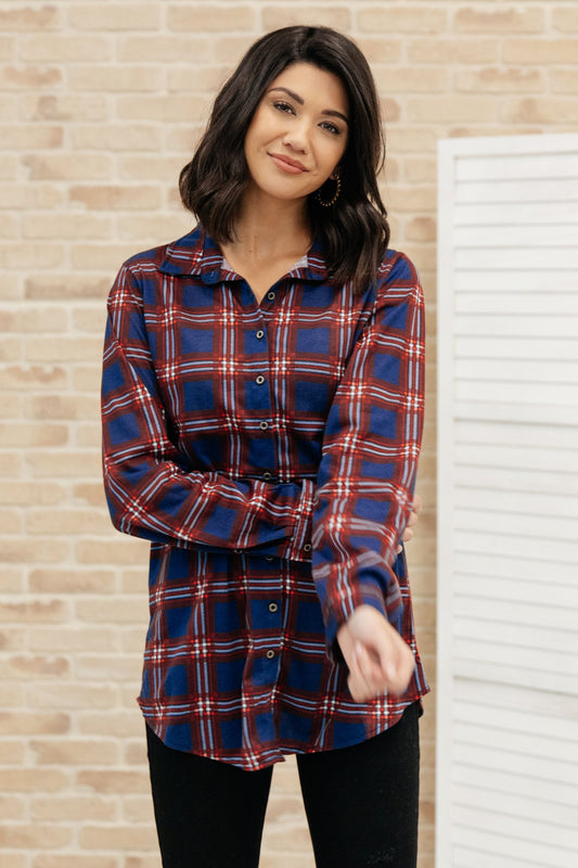 Grid Girl Button Down Top