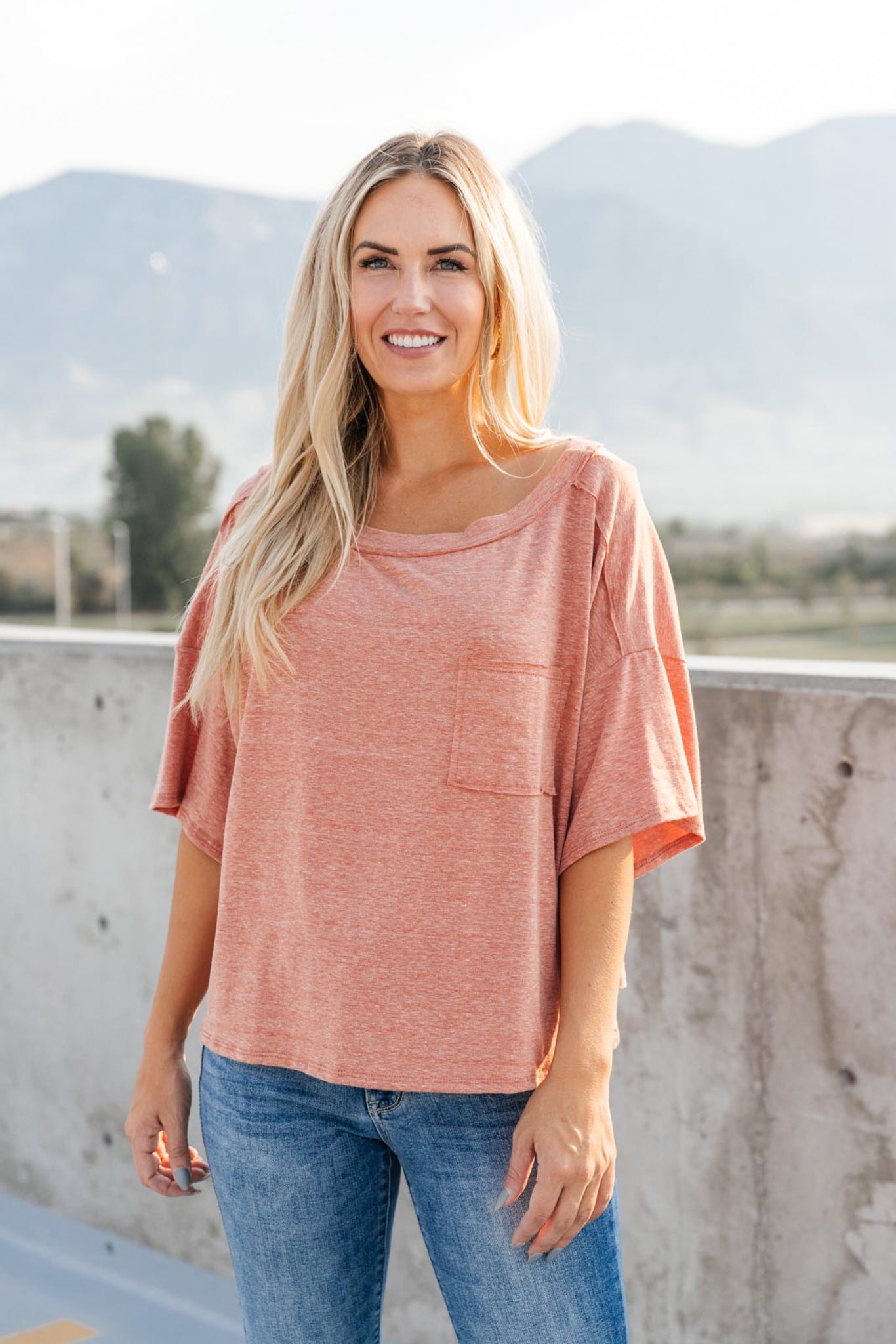 Hannah Tee In Faded Rust