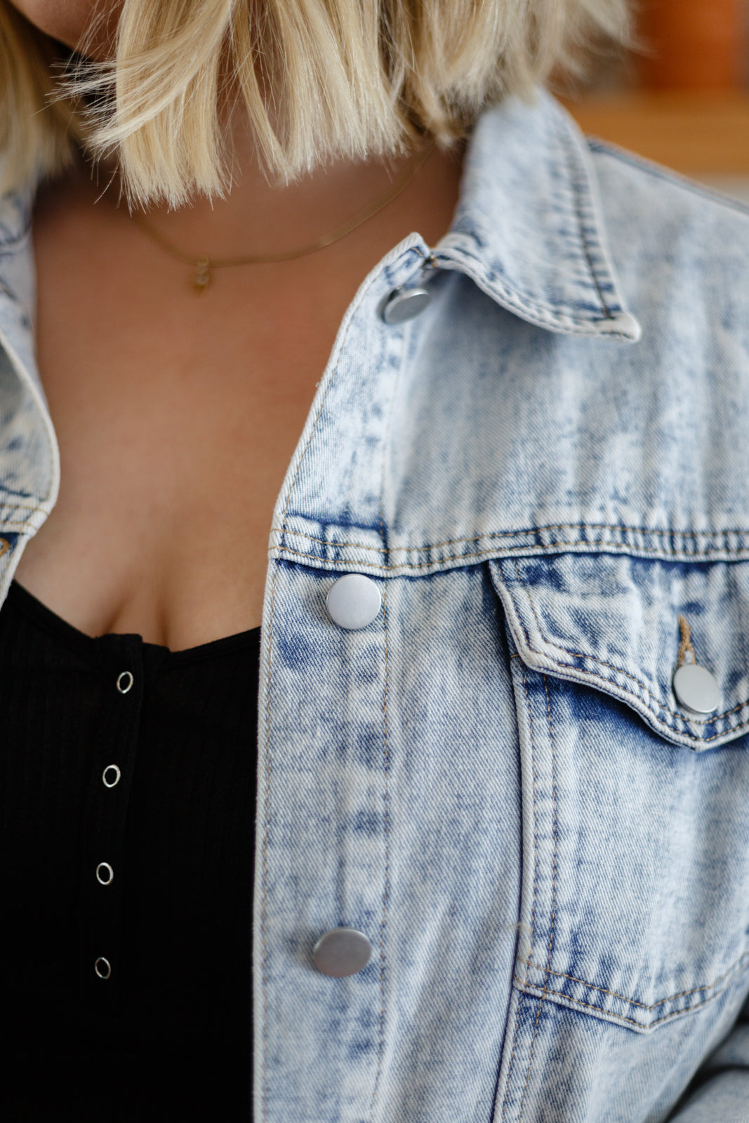 Hello Lovely Quarter Sleeve Denim Jacket