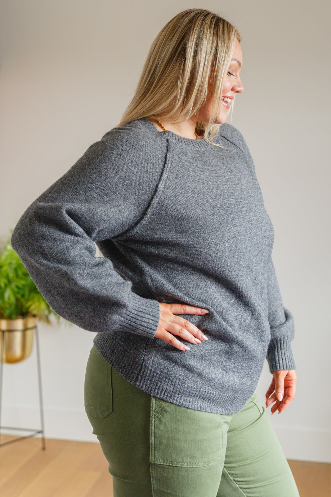 In Depth Crewneck Sweater in Charcoal