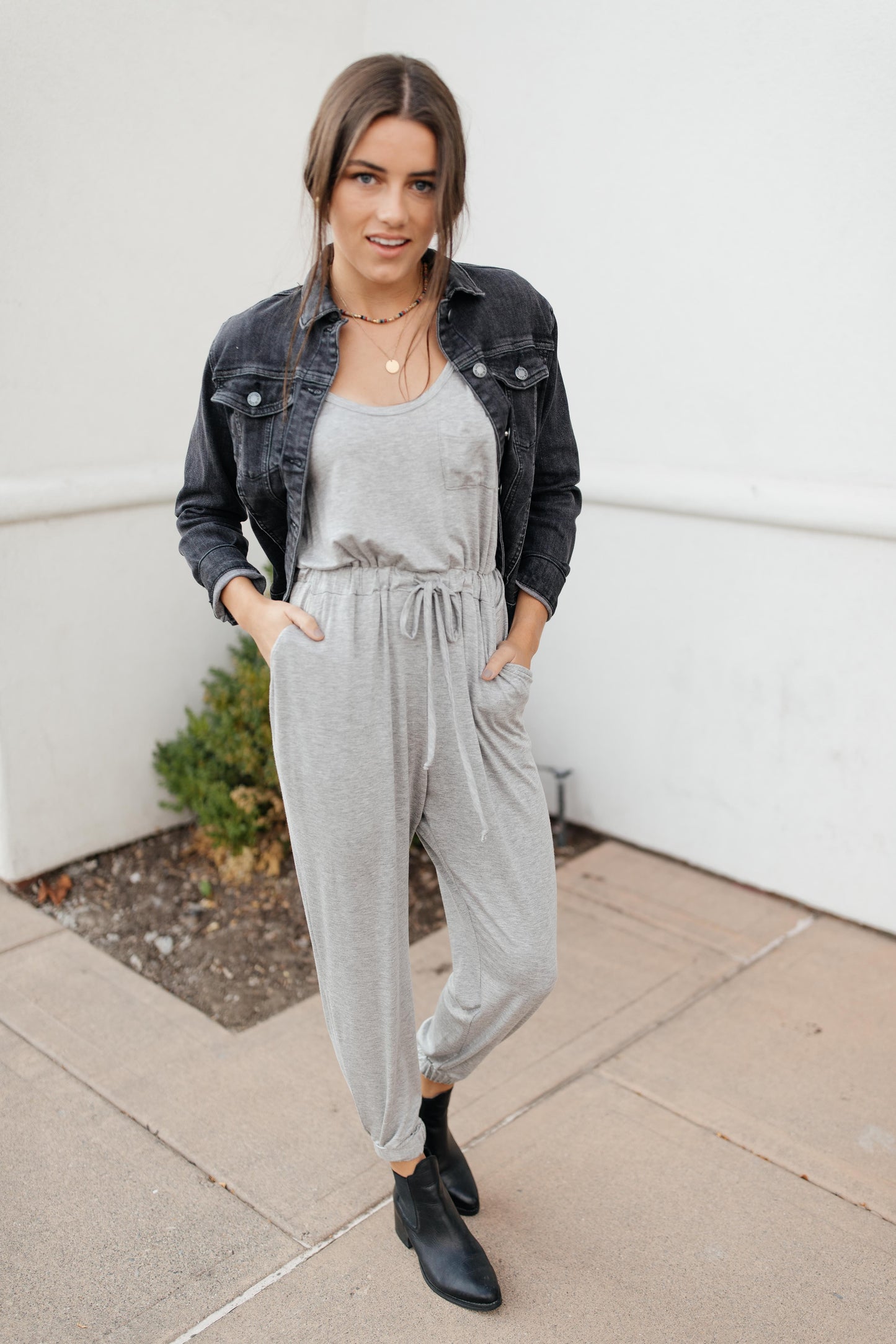 Jump In Jumpsuit In Heather Gray