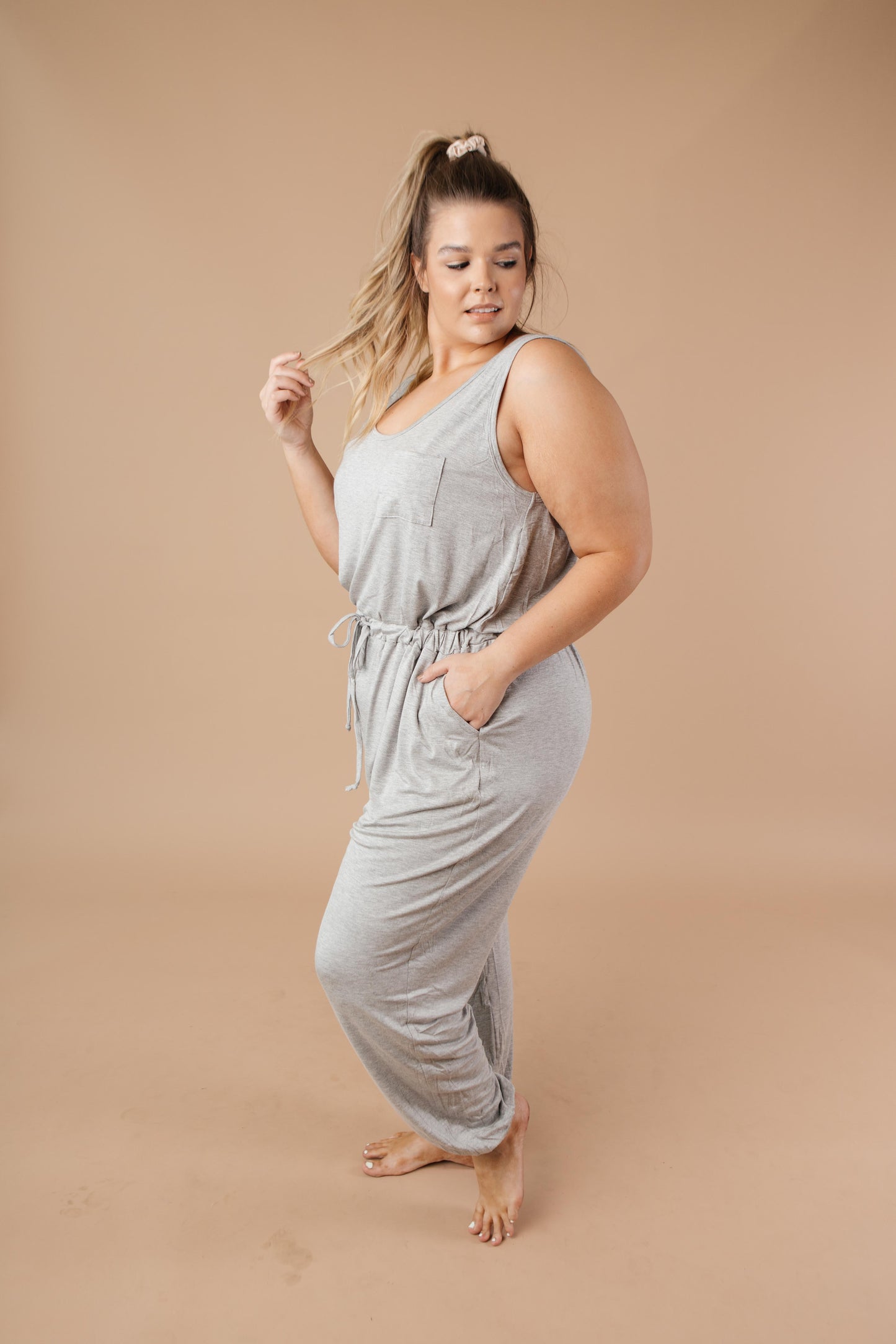 Jump In Jumpsuit In Heather Gray