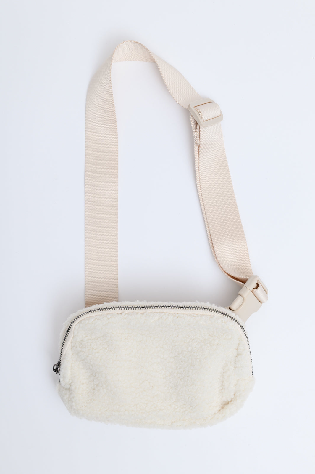 Keeping Up Sherpa Side Bag in Cream