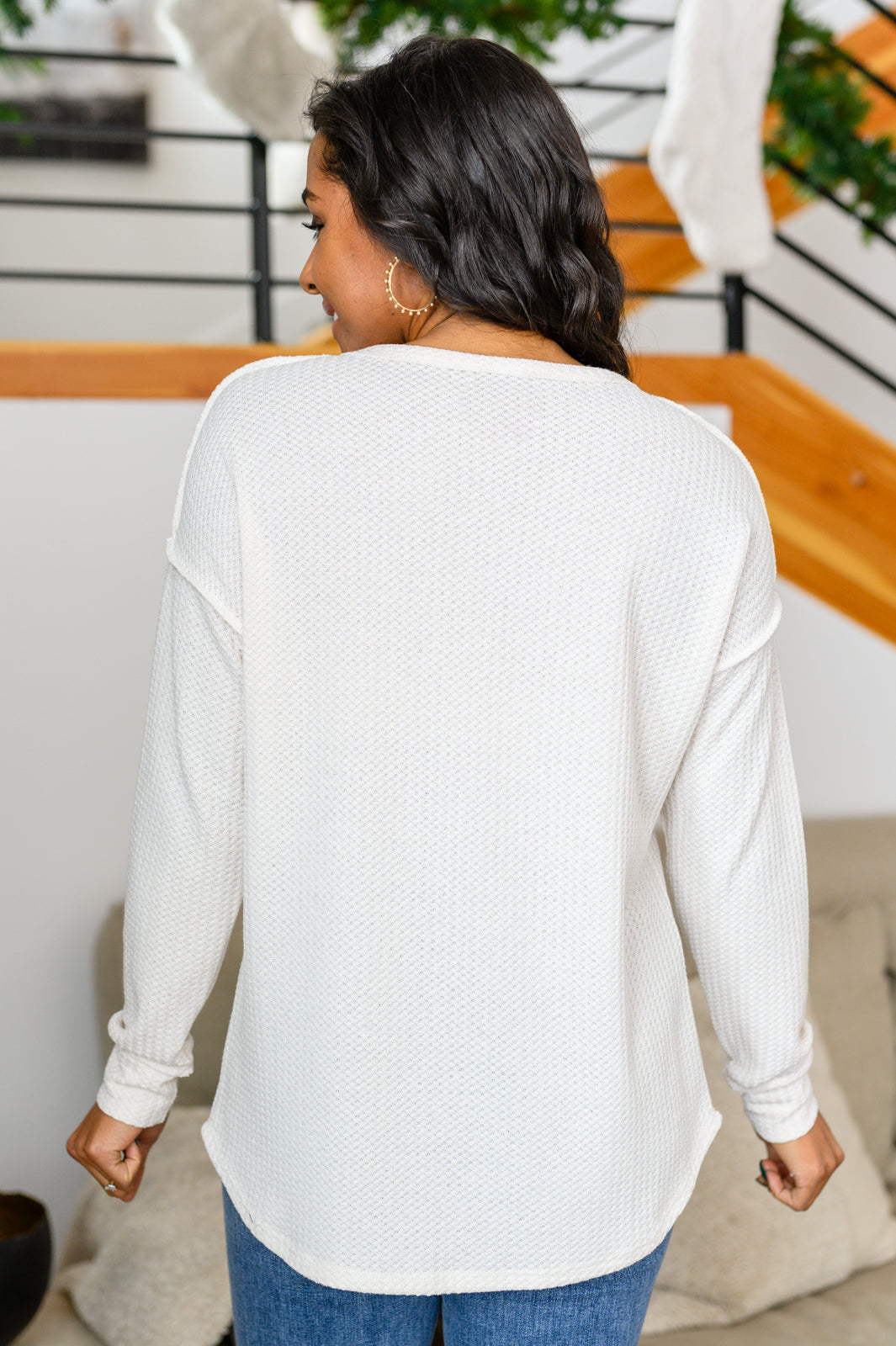 Lean Into Something Cozy Waffle Knit Top