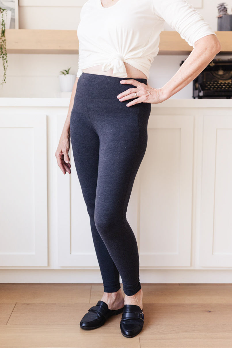 Living in Style High Waist Leggings in Charcoal