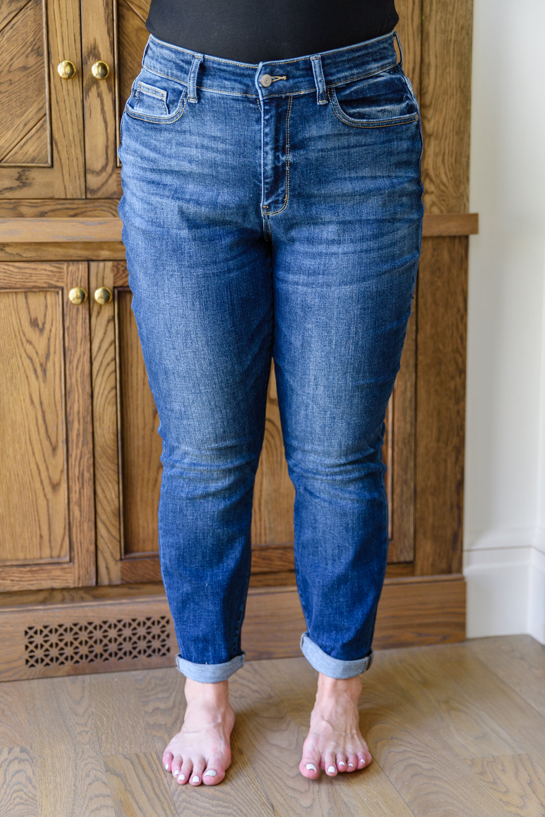 London Midrise Cuffed Boyfriend Jeans