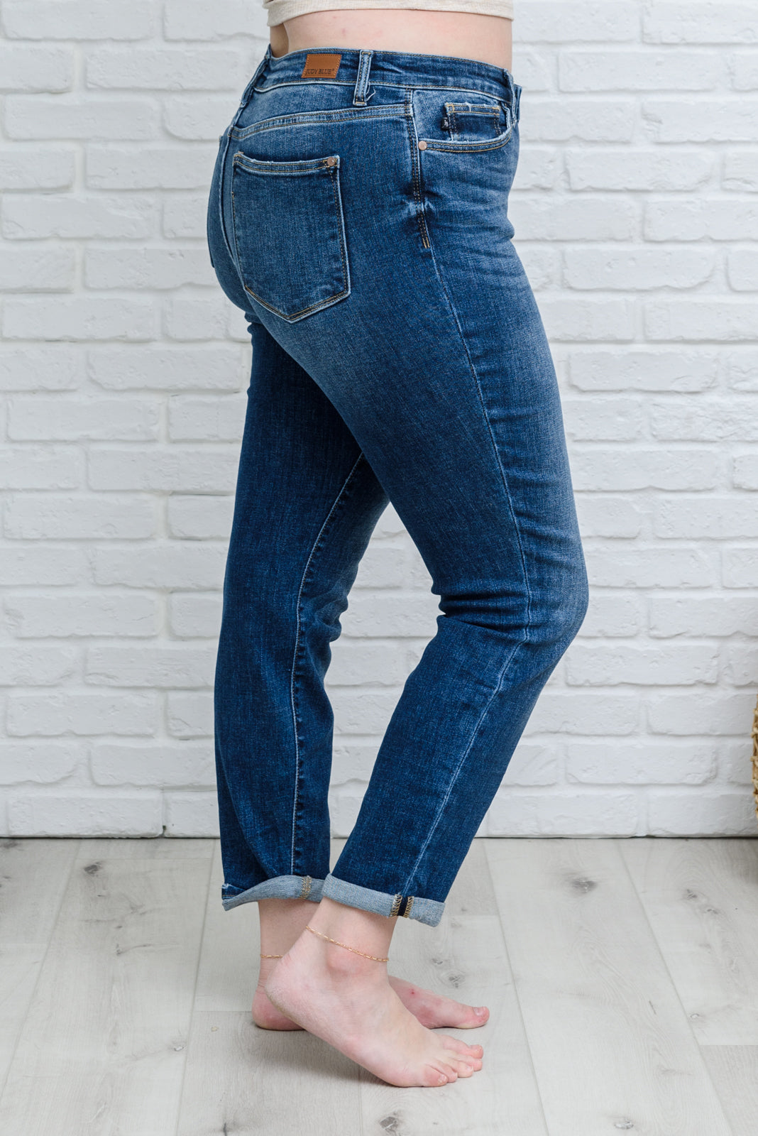 London Midrise Cuffed Boyfriend Jeans