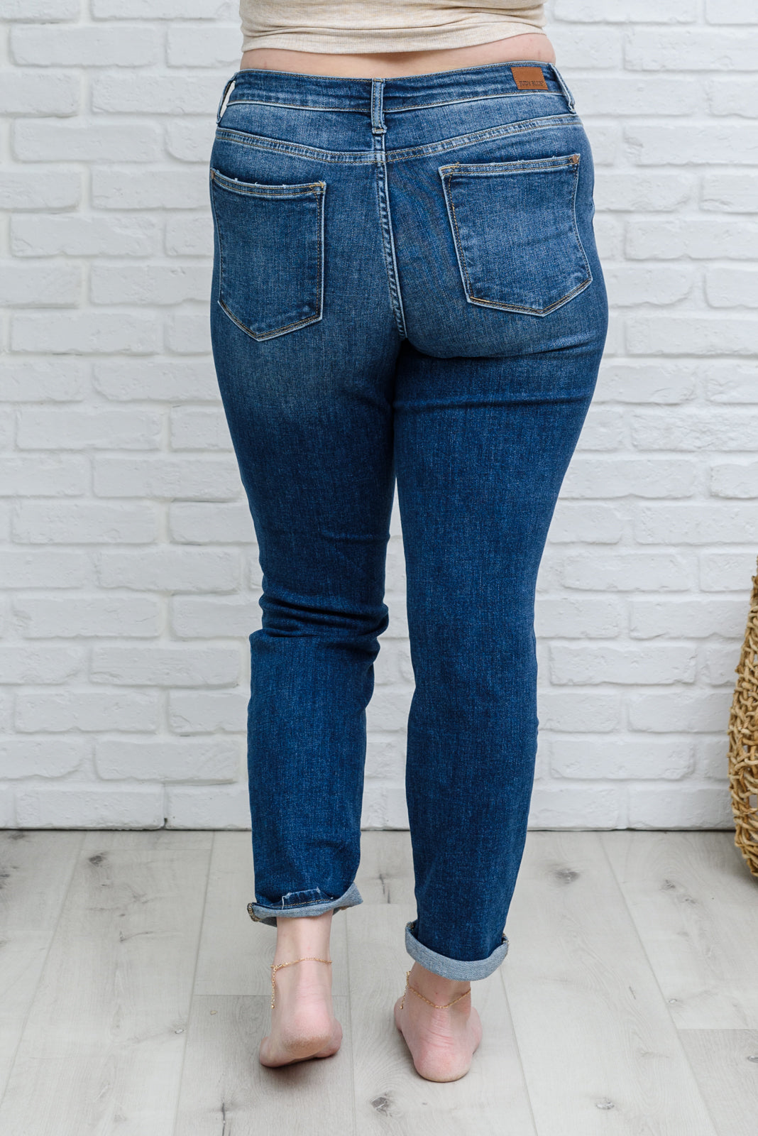 London Midrise Cuffed Boyfriend Jeans