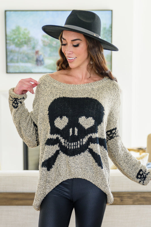 Love And Pirates Chenille Skull Sweater