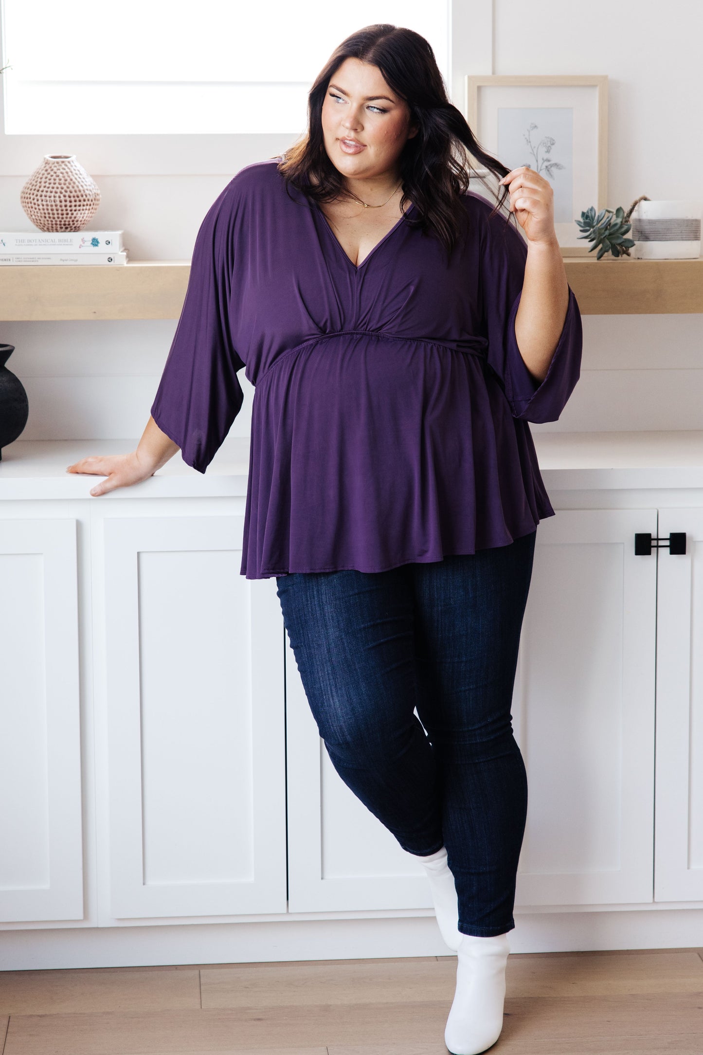 Love On The Line V-Neck Peplum Blouse