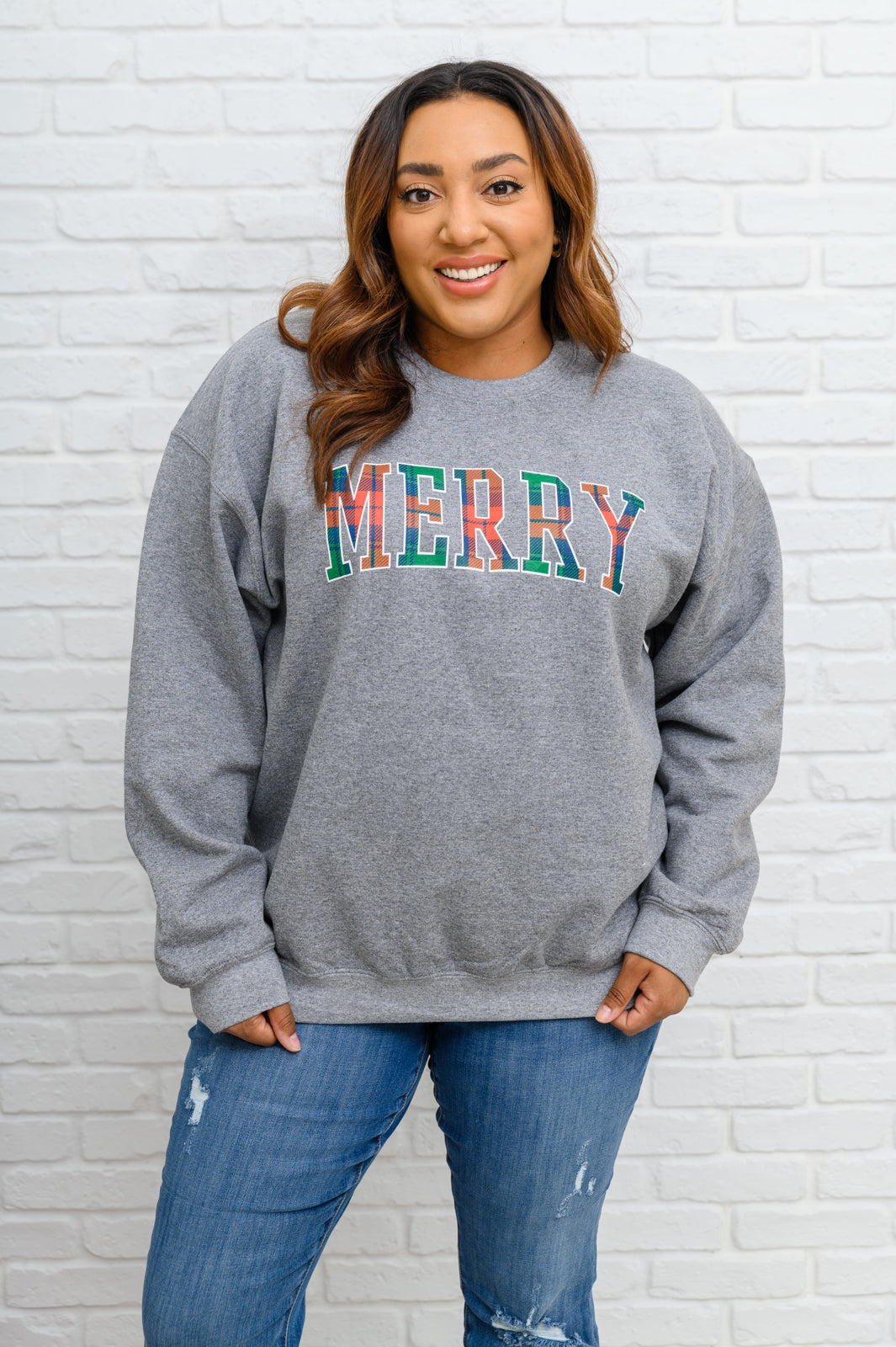 Merry As Can Be Sweatshirt In Gray