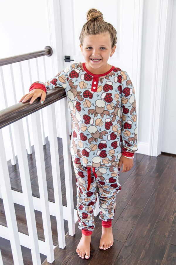 PREORDER: Matching Christmas Pajama Moose with Plaid Heart