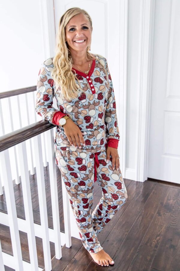 PREORDER: Matching Christmas Pajama Moose with Plaid Heart