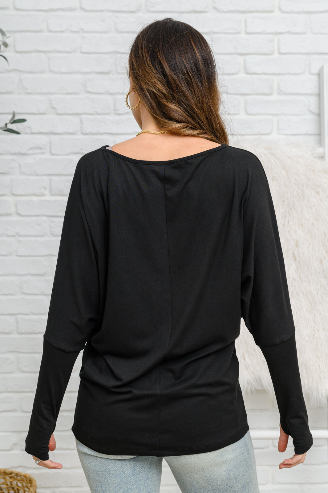 Olyvia Long Sleeve Top In Black