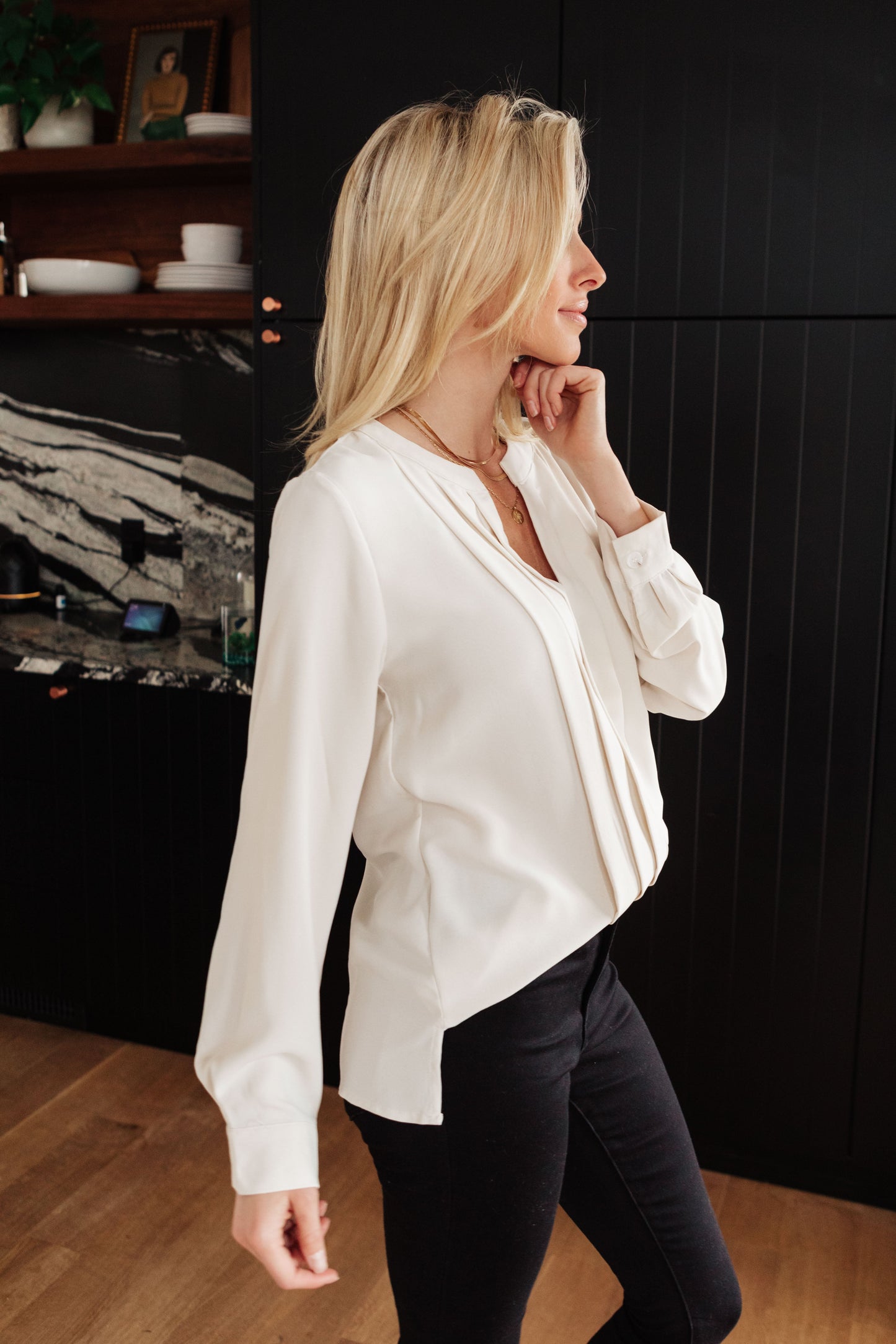 On Call Office Blouse in Cream